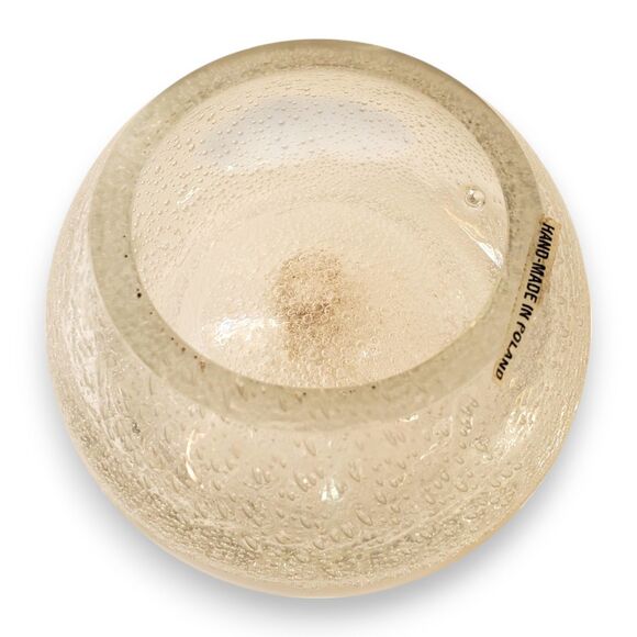 VTG Polish Art Glass Oil Lamp Orb Controlled Bubble Bullicante Crystal MCM Heavy - Picture 9 of 14